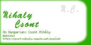 mihaly csont business card